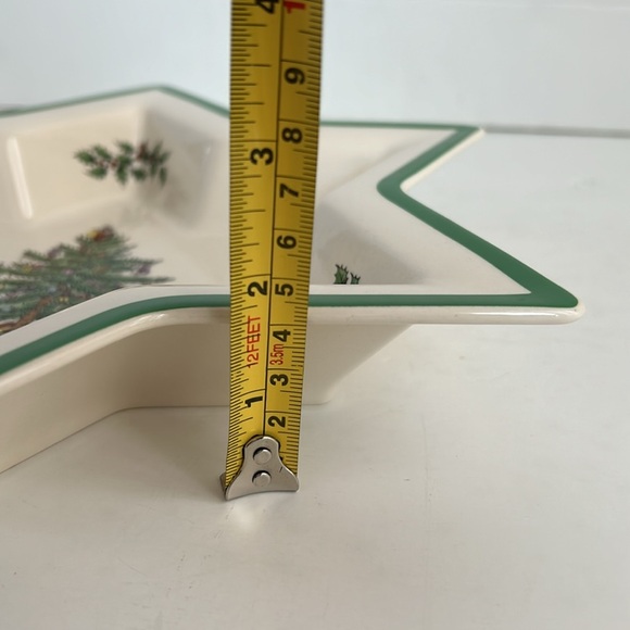 Spode Christmas Tree England star shape serving dish hors d’oeuvres plate cream - Picture 15 of 15